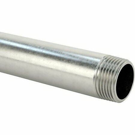 BSC PREFERRED Standard-Wall 304/304L Stainless Steel Threaded Pipe Threaded on Both Ends 1 BSPT 12 Long 2427K646